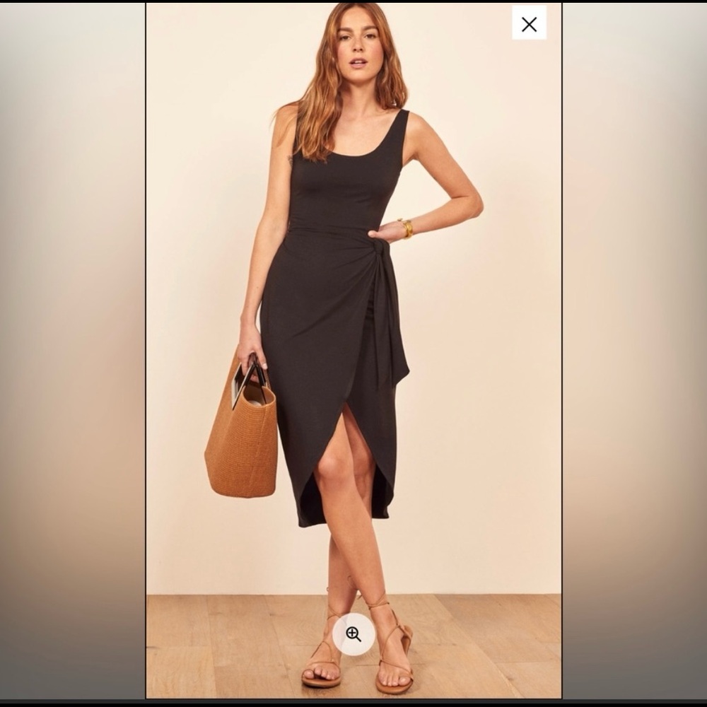 Reformation Kalia Black Wrap Dress, Size XS